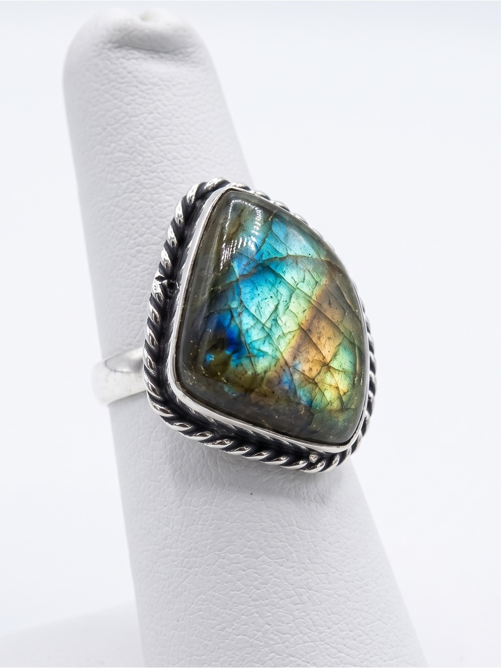 925 VINTAGE LABRADORITE RING - Picture 5 of 5